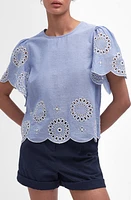 Barbour Juliette Eyelet Top Blue Mist at Nordstrom, Us