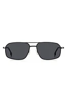 BOSS 58mm Aviator Sunglasses in Matte/Black Silver at Nordstrom