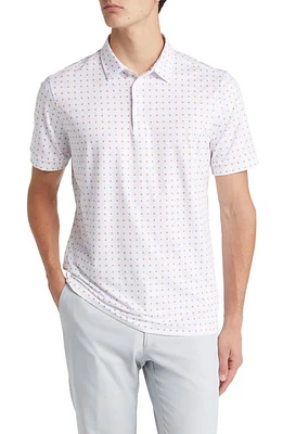 Mizzen+Main Versa White Linear Floral Performance Golf Polo at Nordstrom,