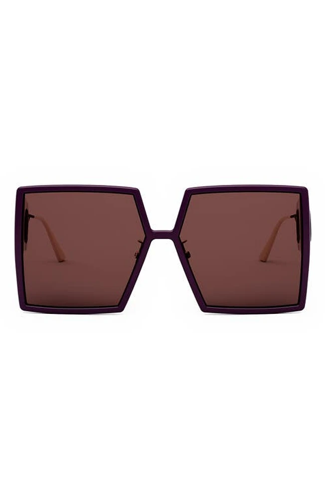 DIOR 30Montaigne SU 58mm Square Sunglasses in Shiny Bordeaux /Bordeaux at Nordstrom