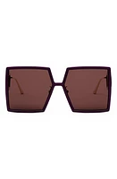 DIOR 30Montaigne SU 58mm Square Sunglasses in Shiny Bordeaux /Bordeaux at Nordstrom