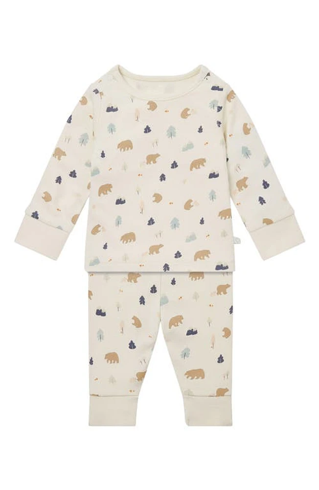 MORI Bear Print Fitted Two-Piece Pajamas at Nordstrom