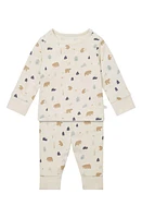 MORI Bear Print Fitted Two-Piece Pajamas at Nordstrom