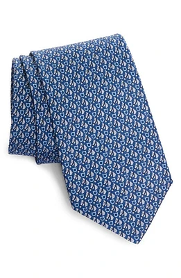 FERRAGAMO Equestrian Print Silk Tie in Navy at Nordstrom