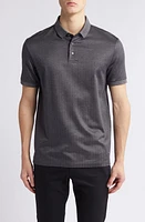 Emporio Armani Herringbone Cotton Polo Navy at Nordstrom,