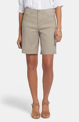 NYDJ Linen Blend Bermuda Shorts Saddlewood at Nordstrom,