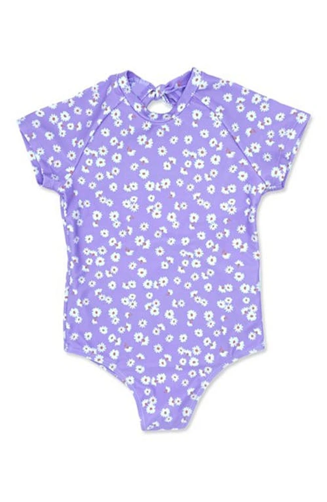 Feather 4 Arrow Kids' Lanikai Short Sleeve One-Piece Swimsuit in Lavender at Nordstrom, Size 10