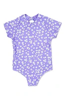 Feather 4 Arrow Kids' Lanikai Short Sleeve One-Piece Swimsuit in Lavender at Nordstrom, Size 10