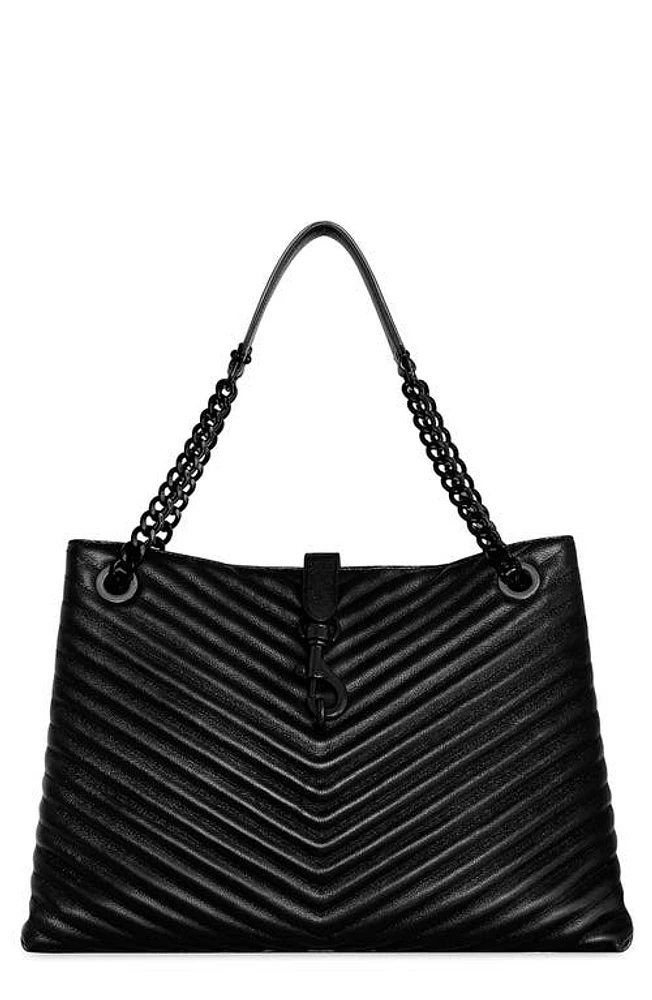 Rebecca Minkoff Edie Quilted Leather Tote in Black at Nordstrom