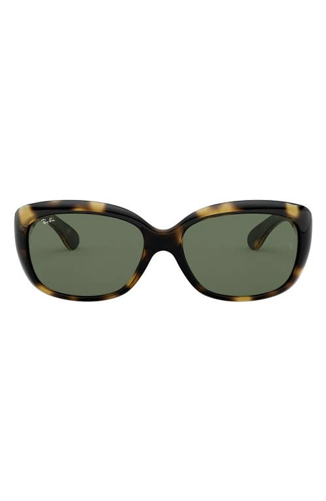 Ray-Ban Jackie Ohh 58mm Cat Eye Sunglasses in Lite Havana/Green Solid at Nordstrom