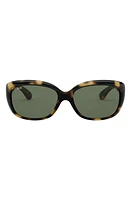 Ray-Ban Jackie Ohh 58mm Cat Eye Sunglasses in Lite Havana/Green Solid at Nordstrom