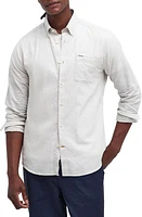 Barbour Nelson Tailored Fit Solid Linen & Cotton Button-Down Shirt Mist at Nordstrom,