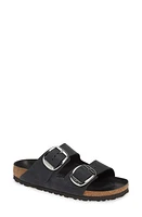 Birkenstock Arizona Big Buckle Slide Sandal Black Oiled Leather at Nordstrom,