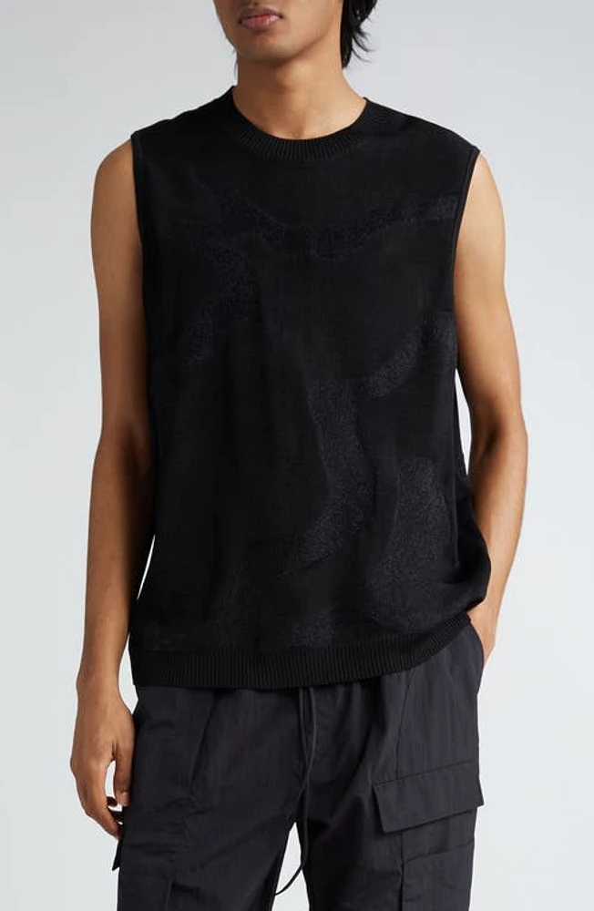 Y-3 Jacquard Knit Sweater Vest Black at Nordstrom,