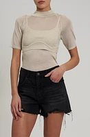 Rebecca Minkoff Leroy Sheer Metallic Bra & Top Sweater Set at Nordstrom,