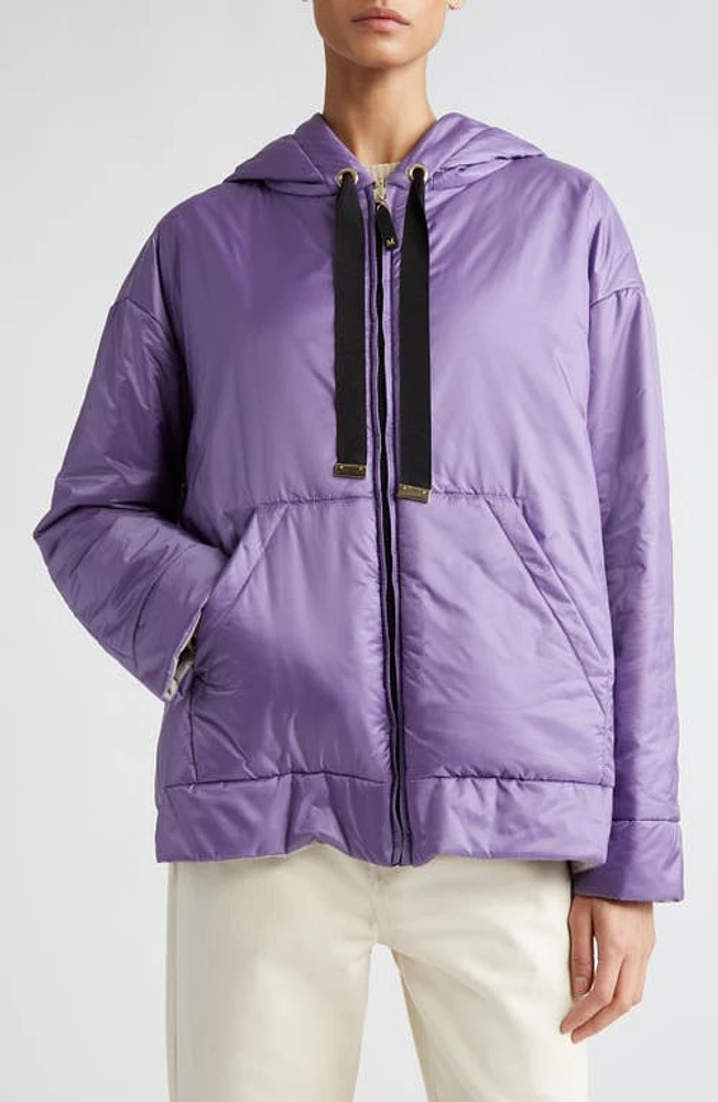 Max Mara Greenbox Reversible Hooded Jacket Lavender at Nordstrom,