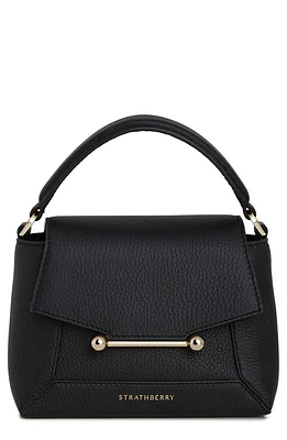 Strathberry Mini Mosaic Leather Top Handle Bag in Black at Nordstrom