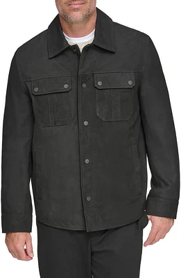 Andrew Marc Laredo Leather Overshirt at Nordstrom,