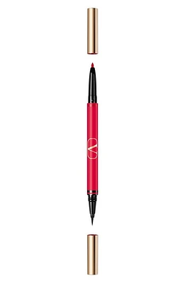 Valentino Twin Liner Gel & Liquid Eyeliner in 02 Black /Rosso at Nordstrom