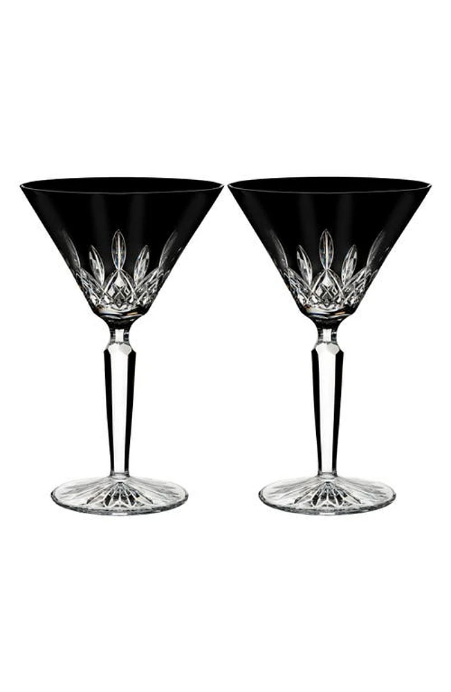 Waterford Lismore Diamond Set of 2 Black Lead Crystal Martini Glasses at Nordstrom