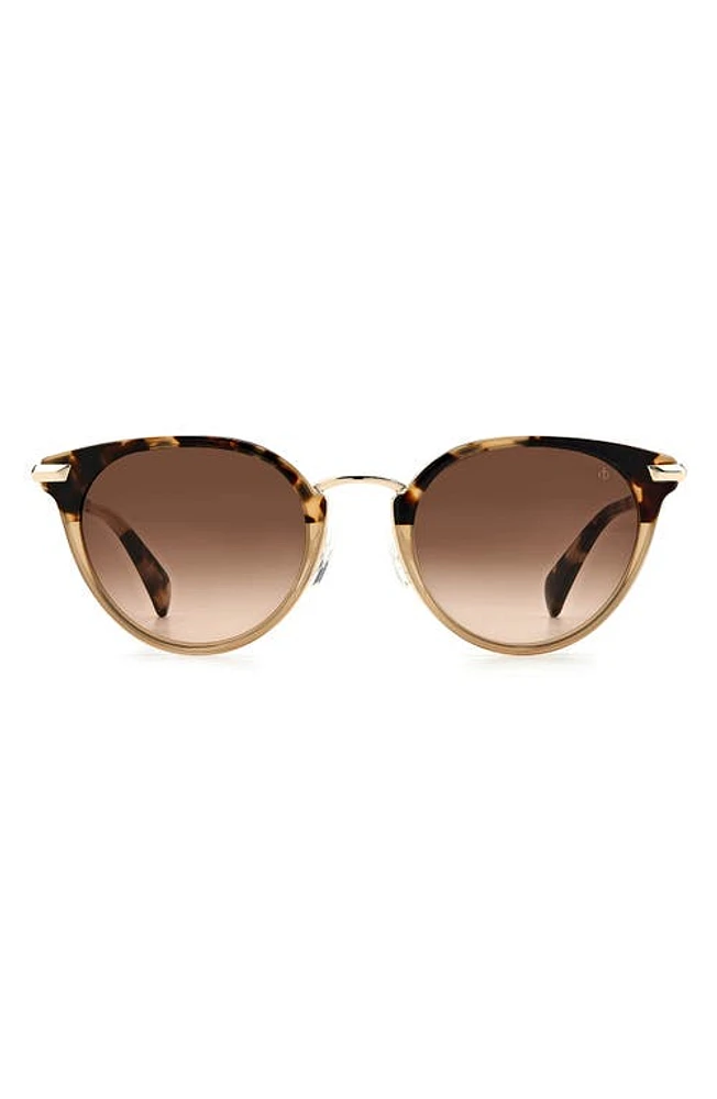 rag & bone 53mm Round Sunglasses in Havana Honey /Brown Gradient at Nordstrom