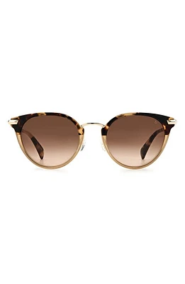 rag & bone 53mm Round Sunglasses in Havana Honey /Brown Gradient at Nordstrom