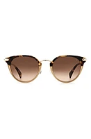 rag & bone 53mm Round Sunglasses in Havana Honey /Brown Gradient at Nordstrom