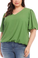 Karen Kane Puff Sleeve Crepe Top at Nordstrom