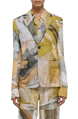 Helmut Lang Print Blazer Yellow Car at Nordstrom,