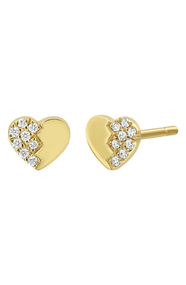 Bony Levy BL Icon Diamond Heart Earrings in 18K Yellow Gold at Nordstrom