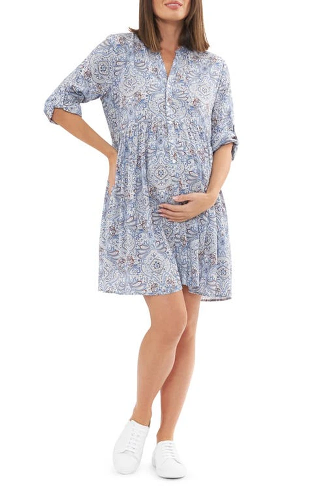 Ripe Maternity Brook Layered Shirtdress Lapis at Nordstrom,