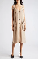 Stine Goya Adriano Button-Up Midi Dress Sand at Nordstrom,