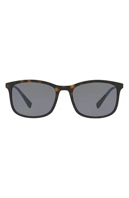 Prada Linea Rossa 56mm Polarized Rectangle Sunglasses in Havana Rubber/Grey at Nordstrom