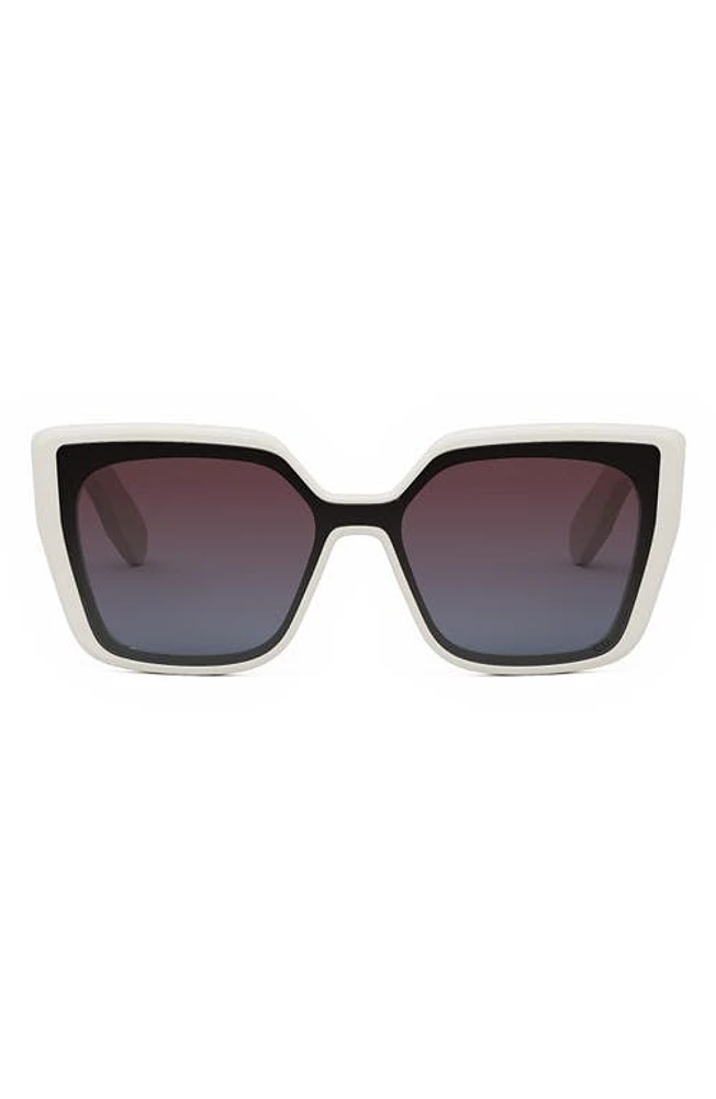 DIOR Lady 95.22 S2I Butterfly Sunglasses in Ivory /Gradient Bordeaux at Nordstrom