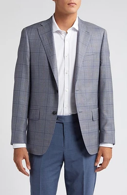 Heritage Gold Plaid Wool Blend Sport Coat Blue at Nordstrom, Regular