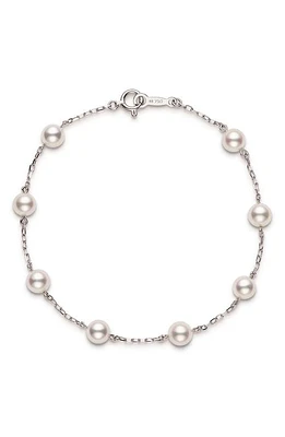 Mikimoto Akoya Cultured Pearl Station Bracelet in Gold/Pearl at Nordstrom