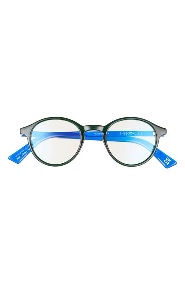 The Book Club So Rando 46mm Blue Light Blocking Reading Glasses in Green at Nordstrom, Size +3.00