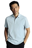 Charles Tyrwhitt Solid Short Sleeve Cotton Pique Polo Ice Blue at Nordstrom,