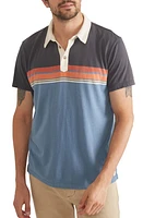 Marine Layer Stripe Colorblock Polo Mood Indigo at Nordstrom,