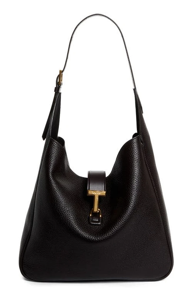 TOM FORD Large Monarch Leather Hobo Bag in Espresso at Nordstrom