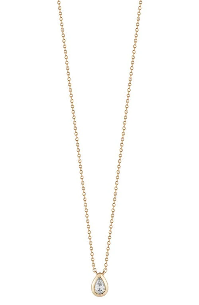 Dana Rebecca Designs Taylor Elaine Pearl Bezel Set Pendant Necklace in Yellow Gold at Nordstrom, Size 18