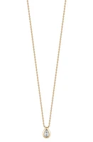 Dana Rebecca Designs Taylor Elaine Pearl Bezel Set Pendant Necklace in Yellow Gold at Nordstrom, Size 18