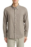 NN07 Cohen 5726 Cotton Herringbone Button-Up Shirt Khaki Melange at Nordstrom,