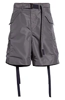 Sacai Nylon Twill Cargo Shorts Gray at Nordstrom,