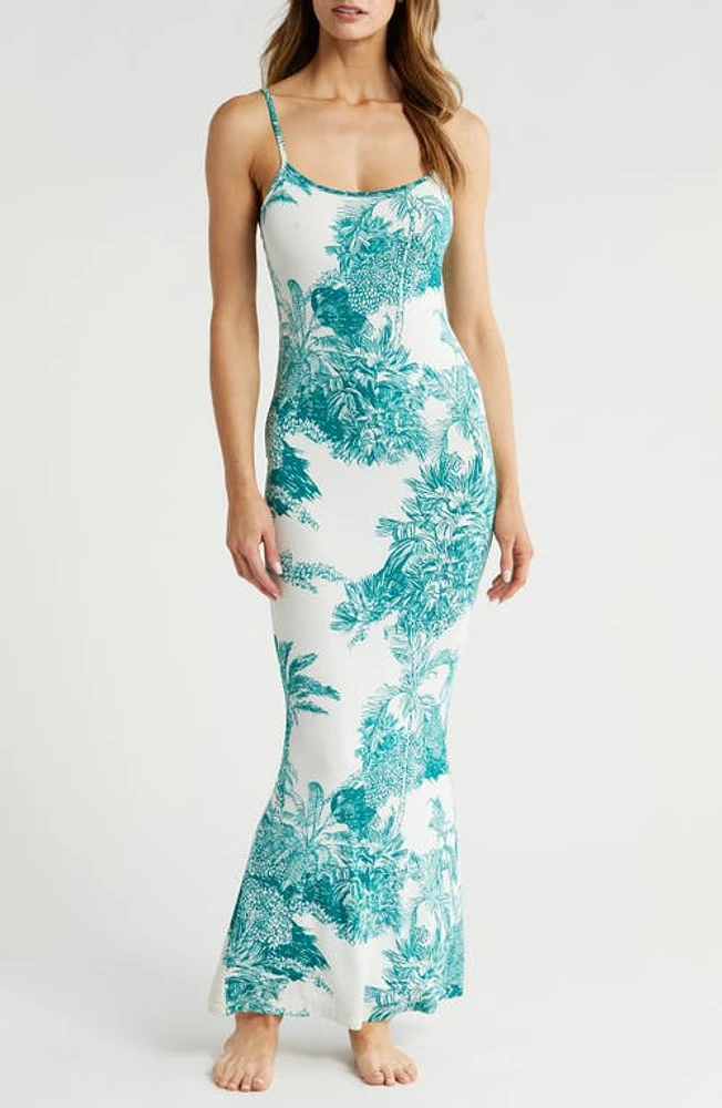 KILO BRAVA Print Maxi Slip Palm Toile at Nordstrom,