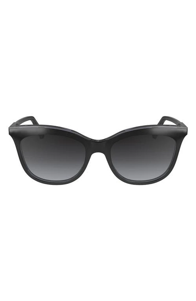 Longchamp 53mm Gradient Cat Eye Sunglasses in Black/Grey at Nordstrom