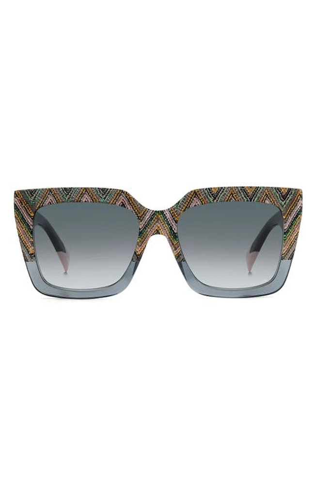 Missoni 55mm Square Sunglasses in Grey Pattern Green/Grey at Nordstrom