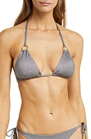 Vitamin A Cosmo Ring Detail Metallic Triangle Bikini Top Twilight at Nordstrom,