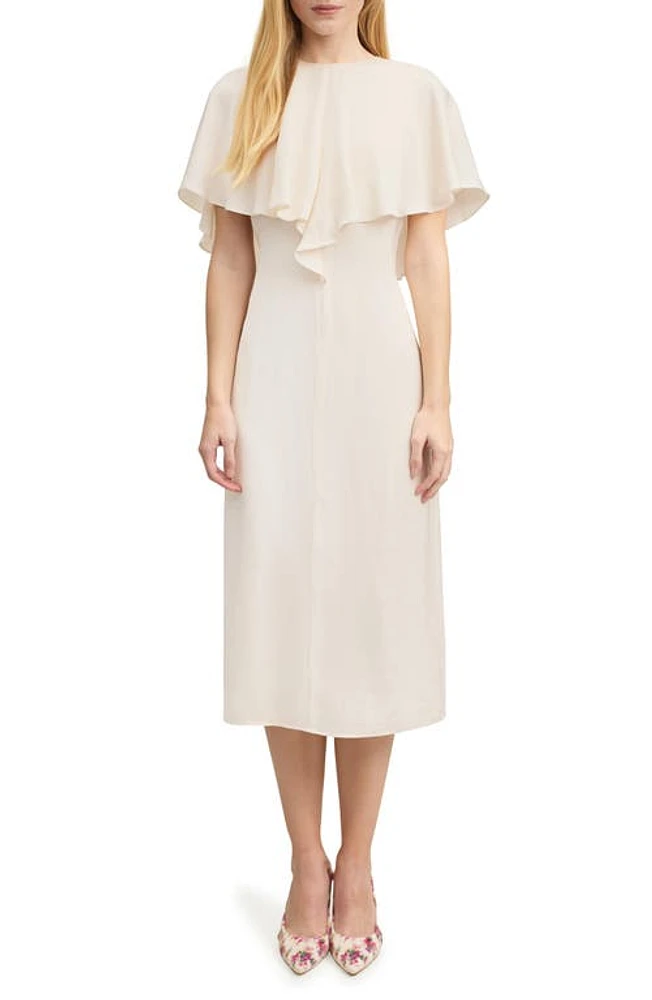 LK Bennett Sadie Overlay Crepe Midi A-Line Dress Ivory at Nordstrom, Us