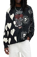 AllSaints Sunbreak Organic Cotton Cardigan Black at Nordstrom,